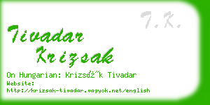 tivadar krizsak business card